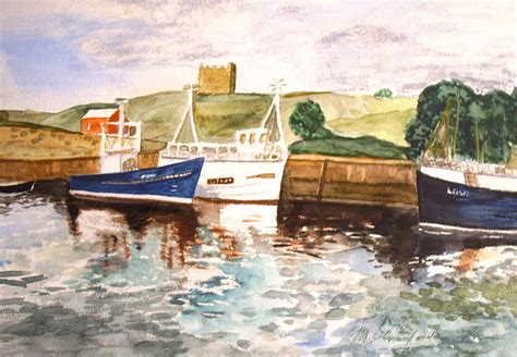 Eyemouth Harbour 1 Painting By Margaret Crawford Fine Art America
