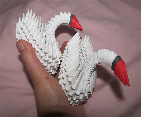 Modular Origami Mini Winged Swan 181 Pieces 8 Steps With