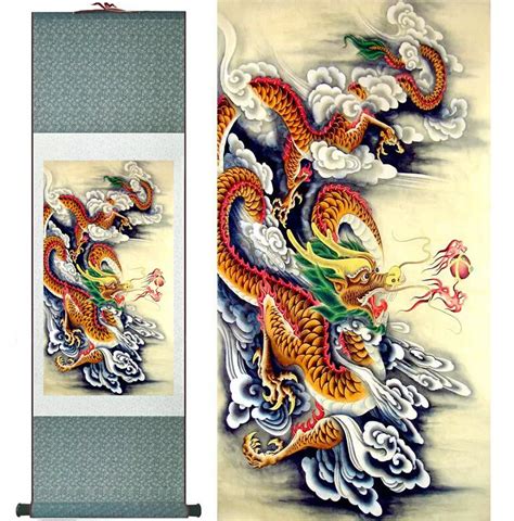 Dragon Painting Chinese Traditional Dragon Painting Chinese Scroll