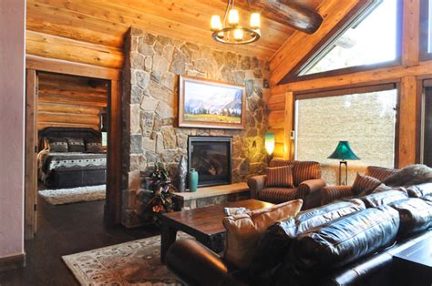Rustic Log Cabin Rustic Living Room Denver By
