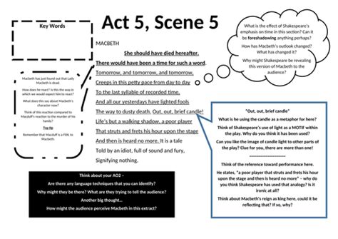 Macbeth Act 5 Scene 5 Teaching Resources