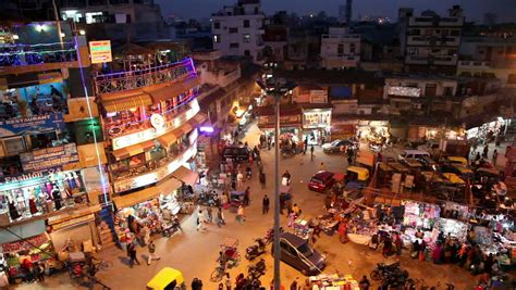 New Delhi India January 21 2013 Night View Of Main Bazar Pahar