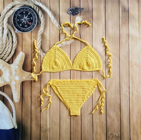Handmade Crocheted Bikini Set Soft Cotton Yarn Crochet Top Crochet Bra 2019 Beach Bikini