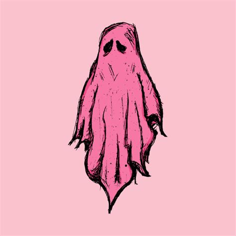 Pink Strawberry Ghost Spooky Cute Halloween Drawing Ghost Kids T