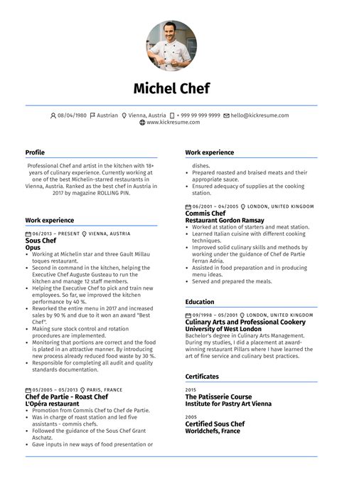 Cook Chef Resume Examples April 2021
