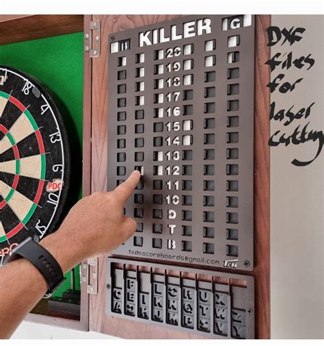 Darts Scoreboard For Killer Dxf Files For Laser Cutting Only Etsy