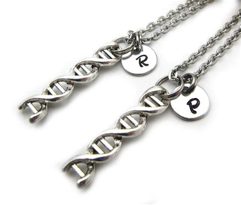 Dna Necklace Friendship Necklace Double Helix Necklace Dna Etsy Dna