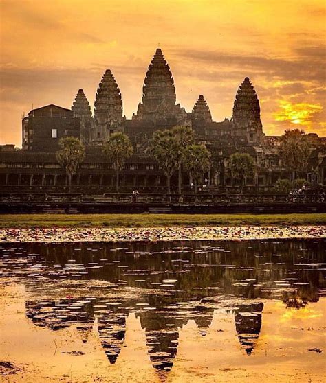 Sunset Reflections Of Angkor Wat Siem Reap Cambodia Photo By