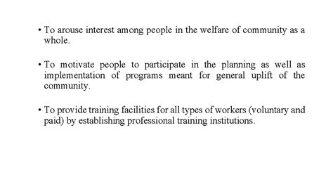 Objectives Of Community Development Main Objectives Of Community