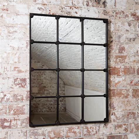 Industrial Grid Iron Window Mirror Wbr Interiors