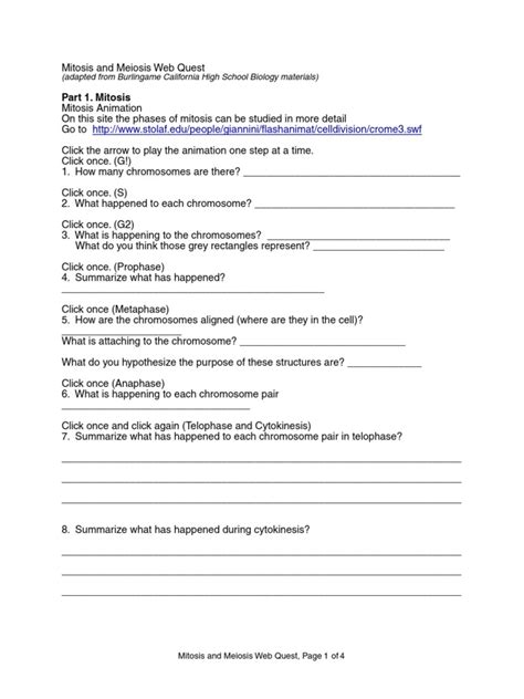 Start studying cell division gizmo. Mitosis And Meiosis Webquest Quizlet + mvphip Answer Key