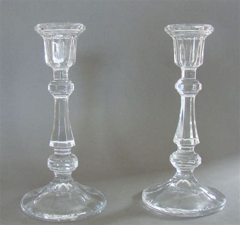 Fabulous Pair Of Art Deco Pressed Glass Candlesticks Circa 1930 267779 Uk