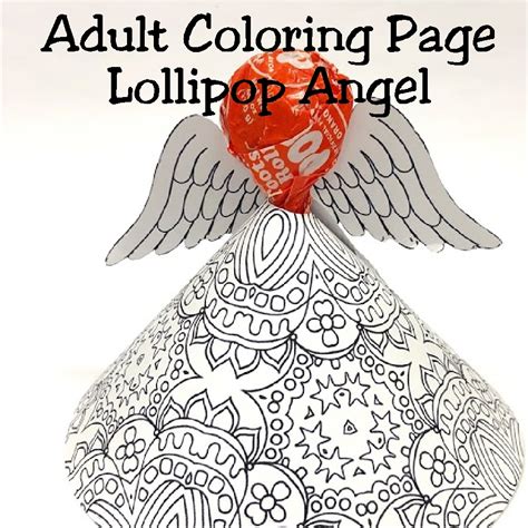 Adult Coloring Lollipop Christmas Angel Printable Diy Party Mom