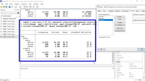 Customizable Tables In Stata 17 Two Way Tables Of Summary Statistics