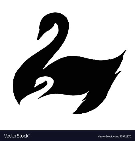 Swan Silhouette Icon Royalty Free Vector Image