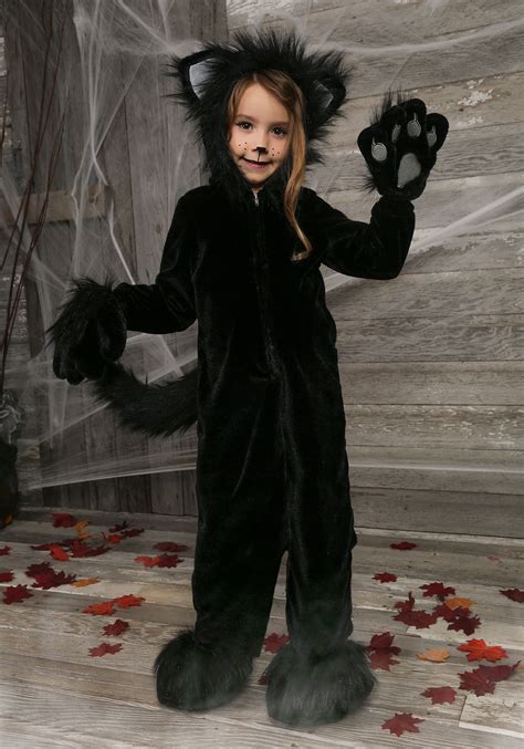 Premium Black Cat Costume For Children