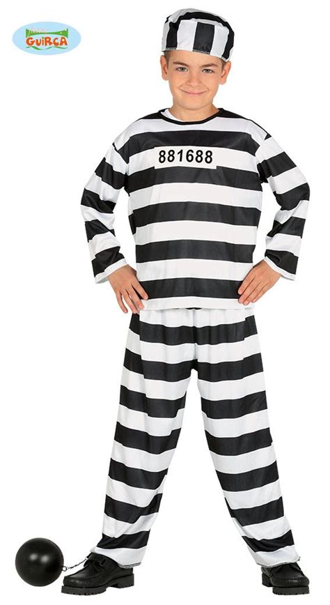Childrens Fancy Dress Prisoner Convict Costume Childrens Fancy Dress