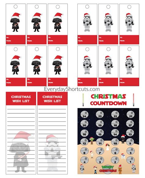 So to celebrate, i thought it would be appropriate to do the star wars hi zusammen das ist der star wars tag ! Star Wars Themed Christmas Printable Set - Wish List, Gift ...