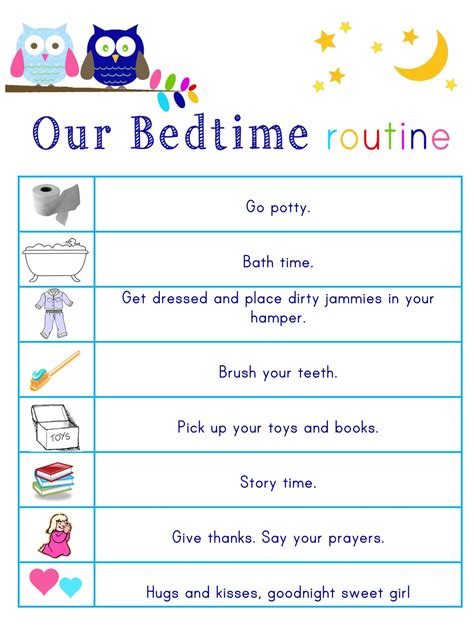 Kids Bedtime Routine Chart 10 Free Pdf Printables Printablee