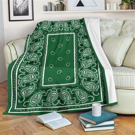 Green Bandana Fleece Throw Blanket The Bandana Blanket Company
