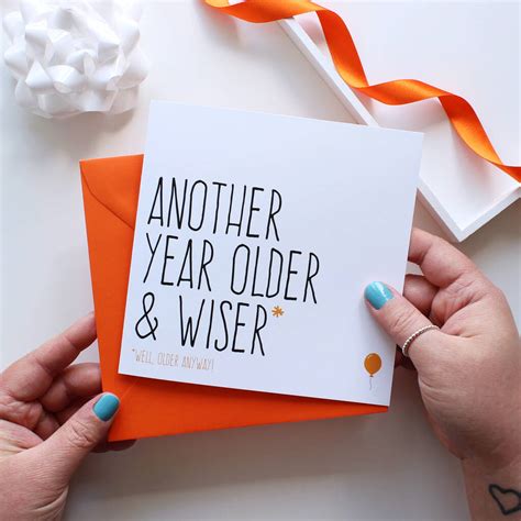 Another Year Older And Wiser Birthday Card By Purple Tree Designs