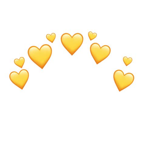 yellow heart crown emoji apple sticker by @smolsoftvibes png image