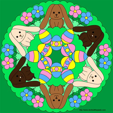 Dont Eat The Paste Easter Bunny And Egg Mandala To Color