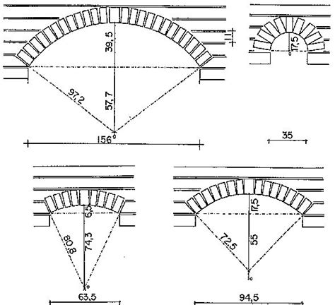 Arches With Dimensionsmeasurements Brick Architecture Brick Arch