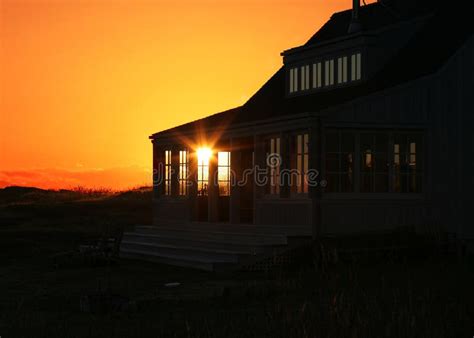 Vacation Home Sunset Stock Photo Image Of Darkness Outline 344218