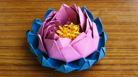 3d Origami Lotus Flower By Srujanatv Youtube