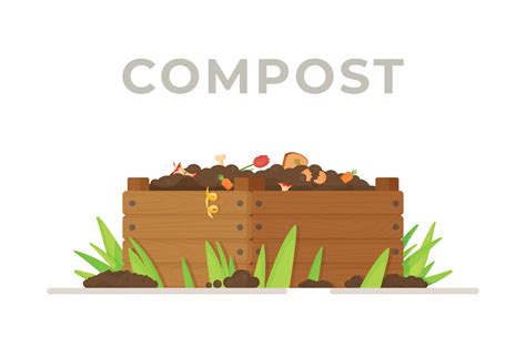 Vector Illustration Of A Compost Pit For Recycling Spore Junk Into