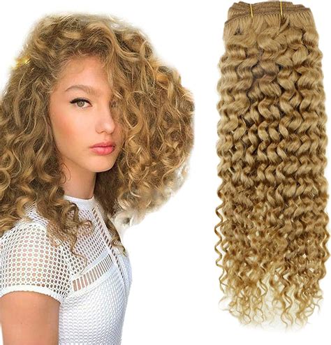 Hetto 14 Inch Curly Clip In Hair Extensions Human Hair Clip In Blonde