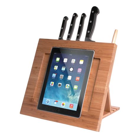 Cta Digital Bamboo Adjustable Kitchen Stand For Ipad Pad Bks Bandh