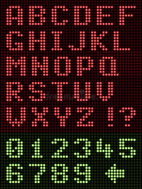 Alphanumeric Alphabet Font Led Display On Black Stock Images Image