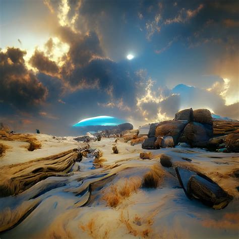 Extraterrestrial Landscape In The Style Of Ivan Laliashvili Beautiful