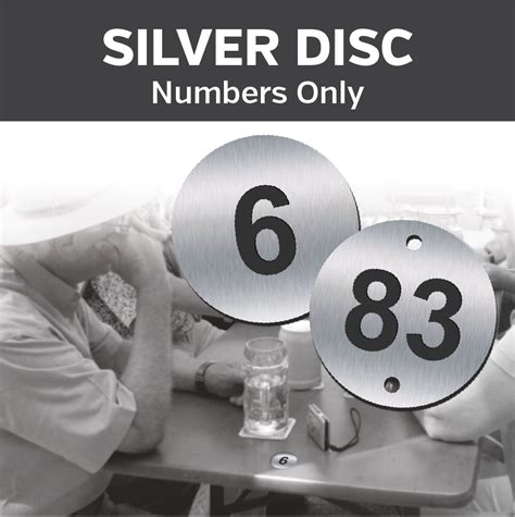 Table Numbers Silver Engraved Numbered Discs