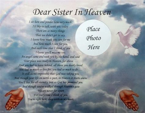Dear Sister In Heaven Memorial Poem In Loving Memory Sister In Heaven Dear Sister Dear Mom