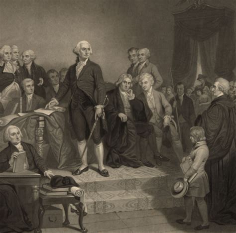 Digitally Restored Print Of President George Washington Delivering His