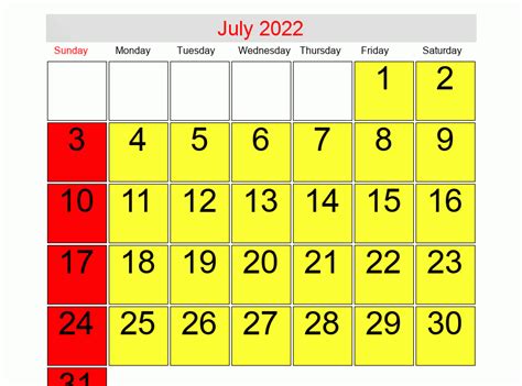 2022 Julia Calendar July 2022 Calendar