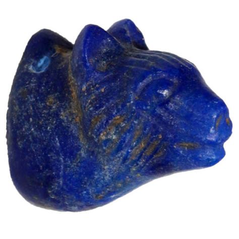 Extremely Rare Roman Lapis Lazuli Wolf Head Pendant Circa 100 200 Ad