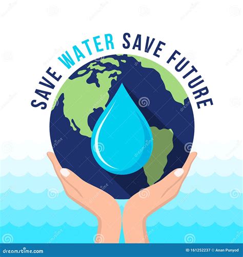 Save Water Save Future Text And Hand Hold Dropwater In Earth World