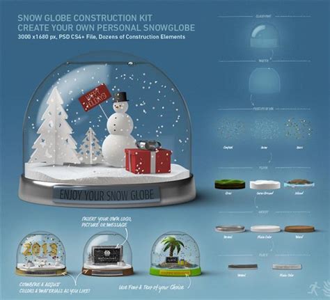 snow globe photoshop creator collection psddude