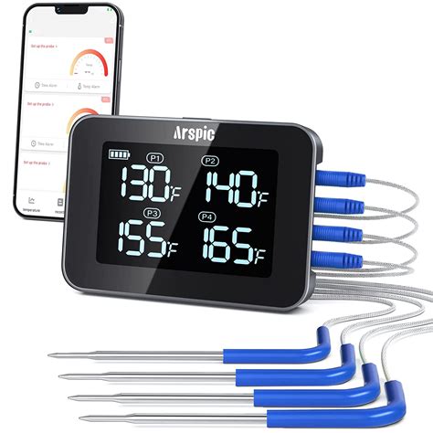 Arspic Bluetooth Meat Thermometer Digital Wireless Thermometer With