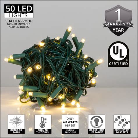 Warm White Outdoor Led String Lights 50 Ct 5mm Yard Envy