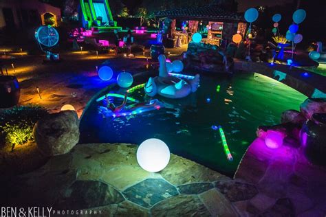 Glow in the dark pool party #summerpoolparties | neon pool. glow in dark 40th birthday party ideas - Google Search ...