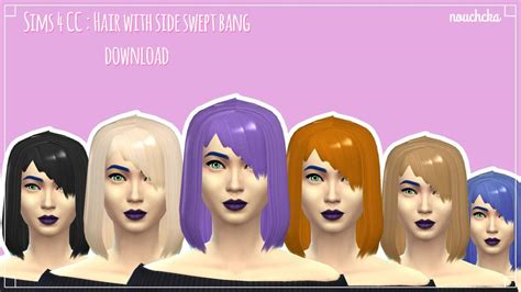 Sims 4 Cc Cheveux Avec Mêche De Côté Téléchargement Dispo Les