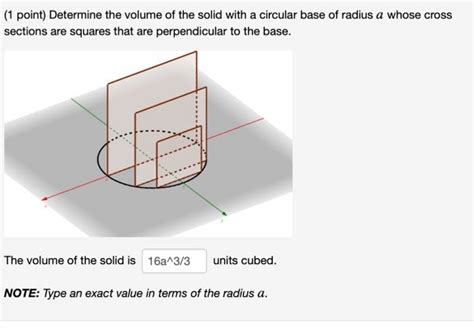 Solved 1 Point Determine The Volume Of The Solid With A