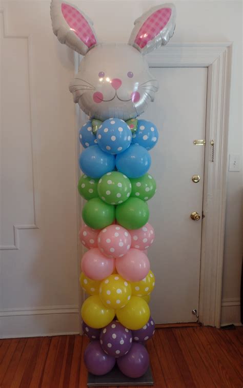 155 Easter Bunny Balloon Column Decoration Easter Party Decor Diy