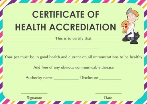 Dog Health Certificate For Travel Template Certificate Templates Pet