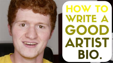 I'm going to work on an artist bio below, and we'll end up with a bunch of key takeaways for yours as well. How To Write A GOOD Artist Bio - YouTube